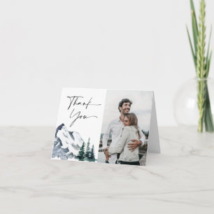 Carte De Remerciements Forêt Elégante des montagnes aquarelles