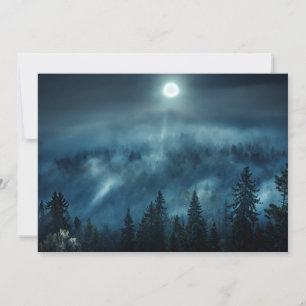 Carte De Remerciements Forêt Forêt Lune