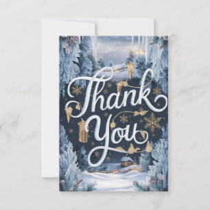 Carte De Remerciements Forêt gracieuse enchantée Joyeuses Vacances