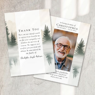 Carte De Remerciements Forêt Nature Photo Sympathy Funeral Memorial