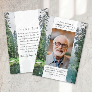 Carte De Remerciements Forêt Nature Photo Sympathy Funeral Memorial