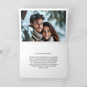 Carte De Remerciements Forêt neigeuse Pine Montagne Mariage d'hiver plié