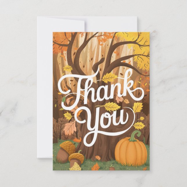 Carte De Remerciements Forêt simple automne automne (Devant)