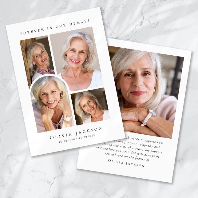 Carte De Remerciements Forever dans nos coeurs Arch Funeral Sympathy (Créateur téléchargé)