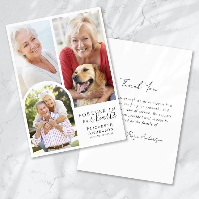 Carte De Remerciements Forever dans nos coeurs Arch Funeral Sympathy (Créateur téléchargé)