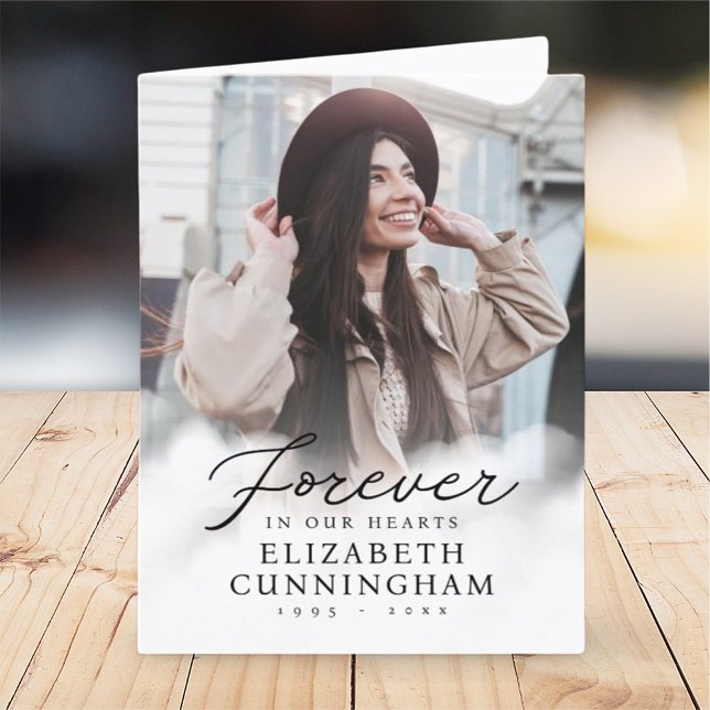 Carte De Remerciements Forever in our Hearts Memorial Photo moderne (Créateur téléchargé)