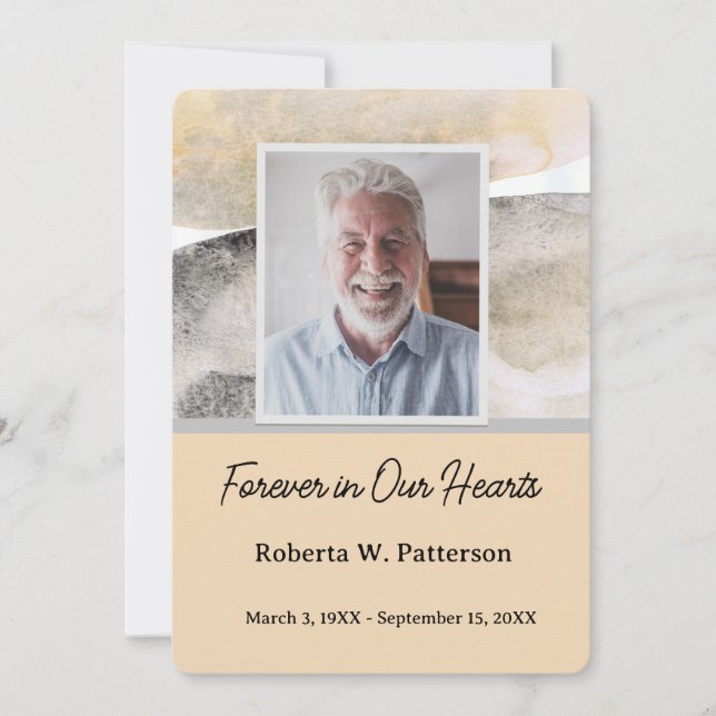 Carte De Remerciements Forever in Our Hearts Photo Funeral Memorial (Devant)