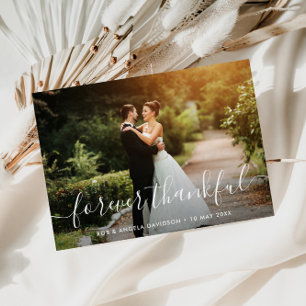 Carte De Remerciements Forever remercient tendance belle photo mariage