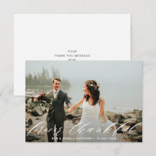 Carte De Remerciements Forever Thankful beau mariage de script