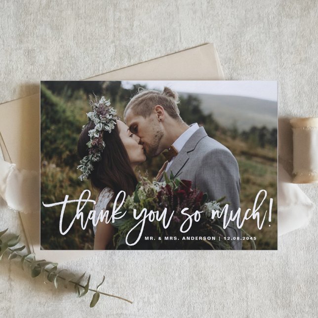 Carte De Remerciements Forever Thankful Hand Lettered Wedding Thank You (Créateur téléchargé)
