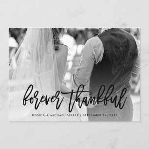 Carte De Remerciements Forever Thankor   Typographie et photo Mariage
