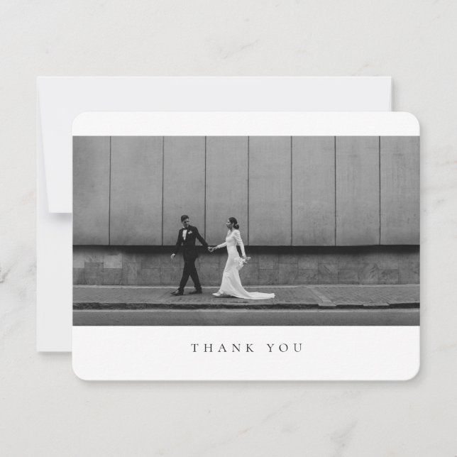 Carte De Remerciements Formal Classic Wedding Photo Rounded (Devant)