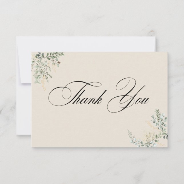 Carte De Remerciements Formal Elegant Thank You Card (Devant)
