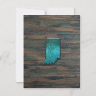 Carte De Remerciements Forme d'état Indiana Turquoise