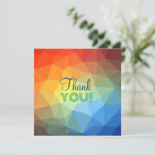 Carte De Remerciements Forme géométrique arc-en-ciel moderne personnalisé