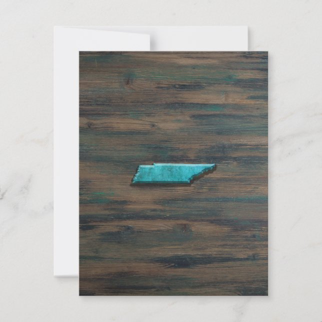 Carte De Remerciements Forme Tennessee Turquoise (Devant)