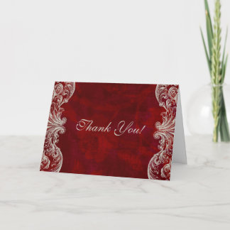 Carte de Remerciements Formel Jardin de Roses Roug