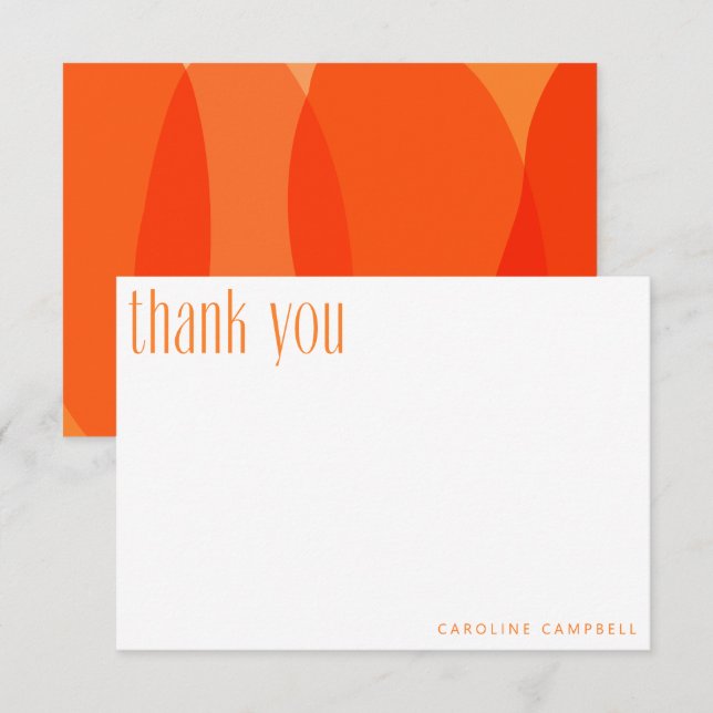 Carte De Remerciements Formes Abstraites orange modernes Diplôme personna (Devant / Derrière)