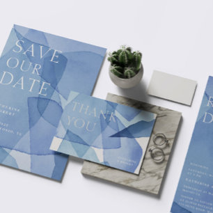 Carte De Remerciements Formes d'aquarelle modernes