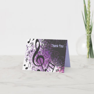 Carte de remerciements FOU de bat mitzvah de barre