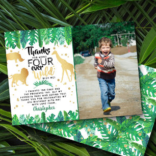 Carte De Remerciements Four Ever Wild Boys 4th Birthday Photo
