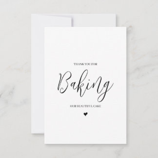 Carte de remerciements fournisseur mariage - Baker