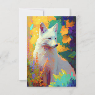 Carte De Remerciements Fox Animal Portrait Peinture Faune Art Extérieur