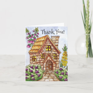 Carte De Remerciements Foxglove Cottage Fairy House