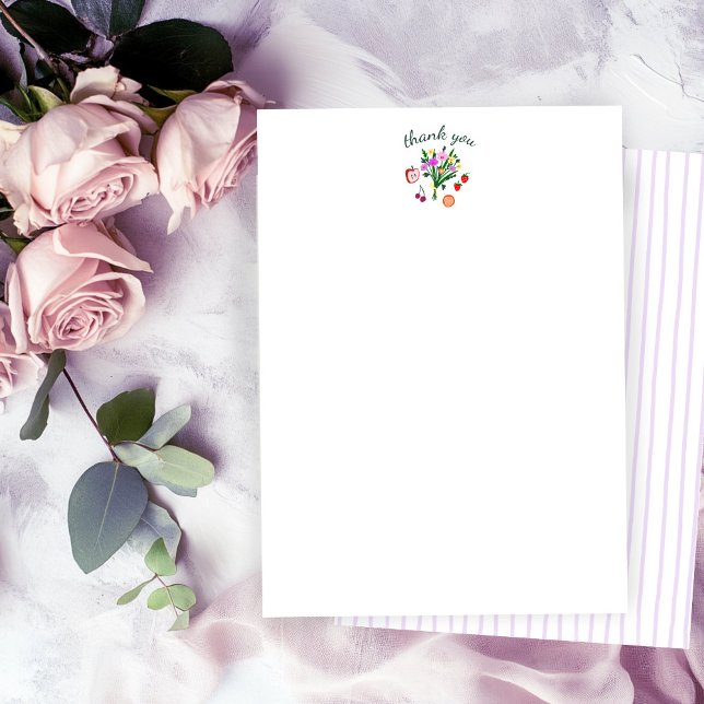 Carte De Remerciements FRAÎCHEMENT SORTI DU MARCHÉ Douce Mariage sur mesu (FRESH OFF THE MARKET Cute Custom Bridal Shower Thank You Note Card
)
