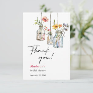 Carte De Remerciements Fraîchement sortie du marché Pot floral Mariage Sh