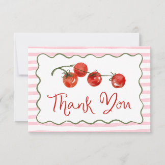 Carte De Remerciements Frais de la vigne Rose Tomate Baby Shower