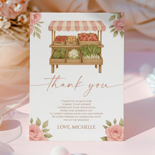 Carte De Remerciements Frais sorti du marché de fermier Shower de mariage