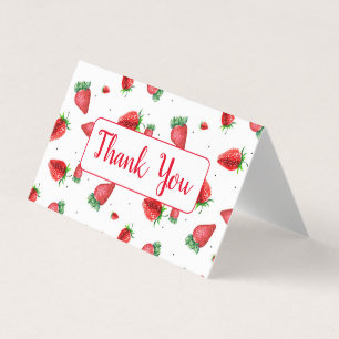 Carte de remerciements fraise