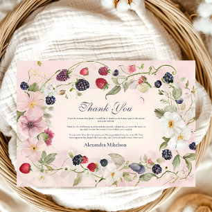 Carte De Remerciements Fraise Berry 1ère fête d'anniversaire