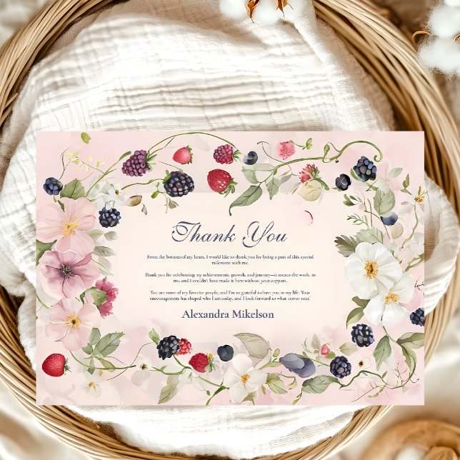 Carte De Remerciements Fraise Berry 1ère fête d'anniversaire (Créateur téléchargé)