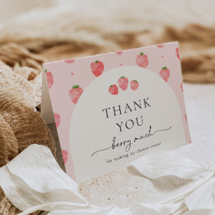 Carte de remerciements fraise Berry Merci