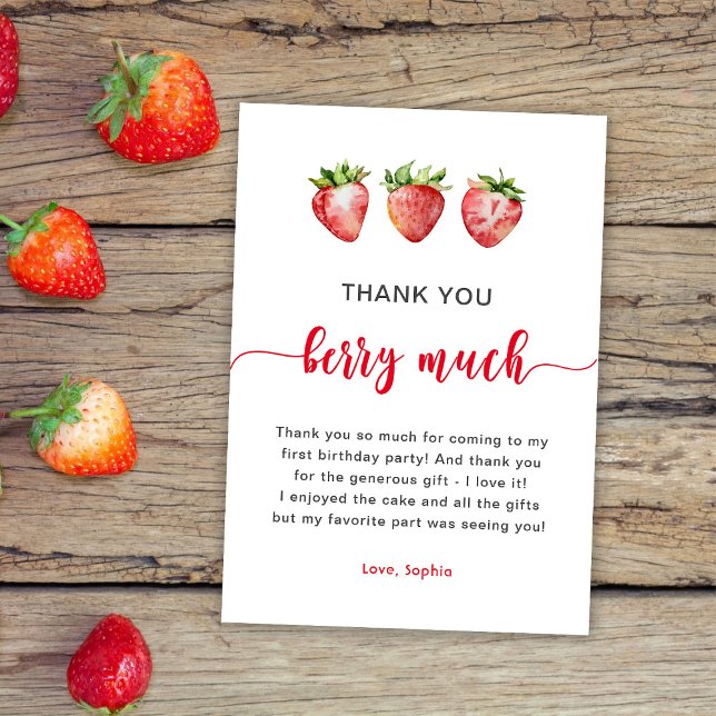 Carte De Remerciements Fraise Berry Much (Créateur téléchargé)