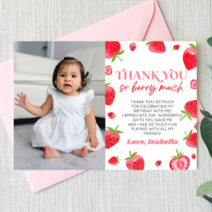 Carte De Remerciements Fraise Berry Sweet Photo Anniversaire