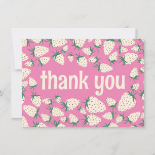 Carte De Remerciements Fraise blanche Cute Pineberry SUR MESURE
