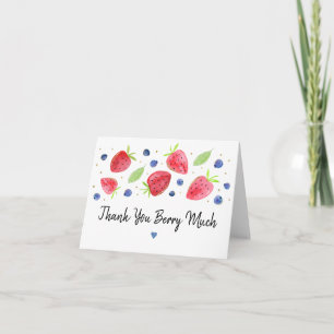 Carte De Remerciements Fraise bleuet Berry Sweet Anniversaire