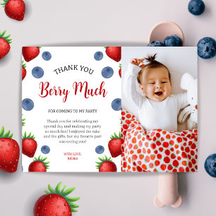 Carte De Remerciements Fraise et bleuets Fille Anniversaire Photo