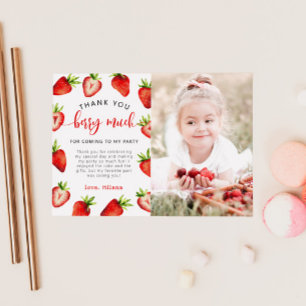 Carte De Remerciements Fraise Fille Anniversaire Berry Beaucoup de photo