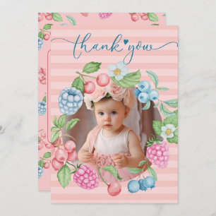 Carte De Remerciements Fraise Fille Anniversaire Berry Beaucoup de photo 