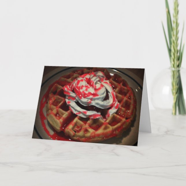 carte de remerciements "fraise gaufre" (Devant)