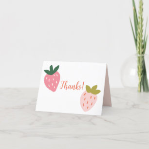 Carte De Remerciements Fraise mignonne