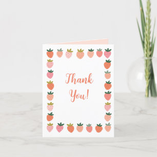 Carte De Remerciements Fraise mignonne