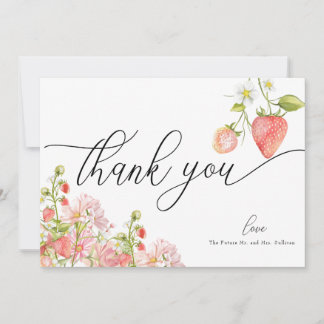 Carte De Remerciements Fraise | Réception de mariage estivale 