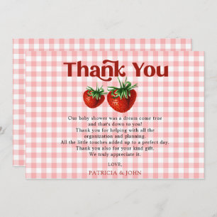 Carte De Remerciements Fraise rose Rouge Berry Baby shower sucré