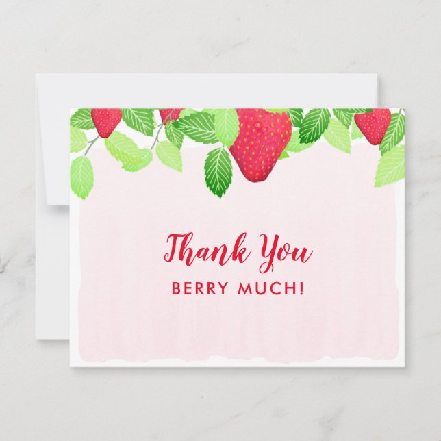 Carte De Remerciements Fraise rouge Birthday Girl Berry beaucoup (Devant)