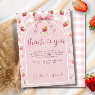 Carte De Remerciements Fraises Ribbon Berry Baby shower doux